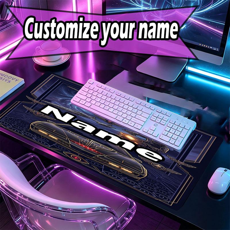 Custom Name Personalized Knight Rider Pattern Mousepad, Laptop PC Desk Mat, Decorative Desk Mat for Home Keyboard Pad Gift