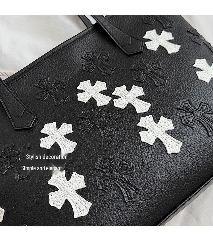 Bolsa Tote Cruz Chrome Hearts: Grande Capacidade, Estilo Celebridade da Internet, Bolsa Transversal Luxuosa e de Ombro para o Dia a Dia para Mulheres.