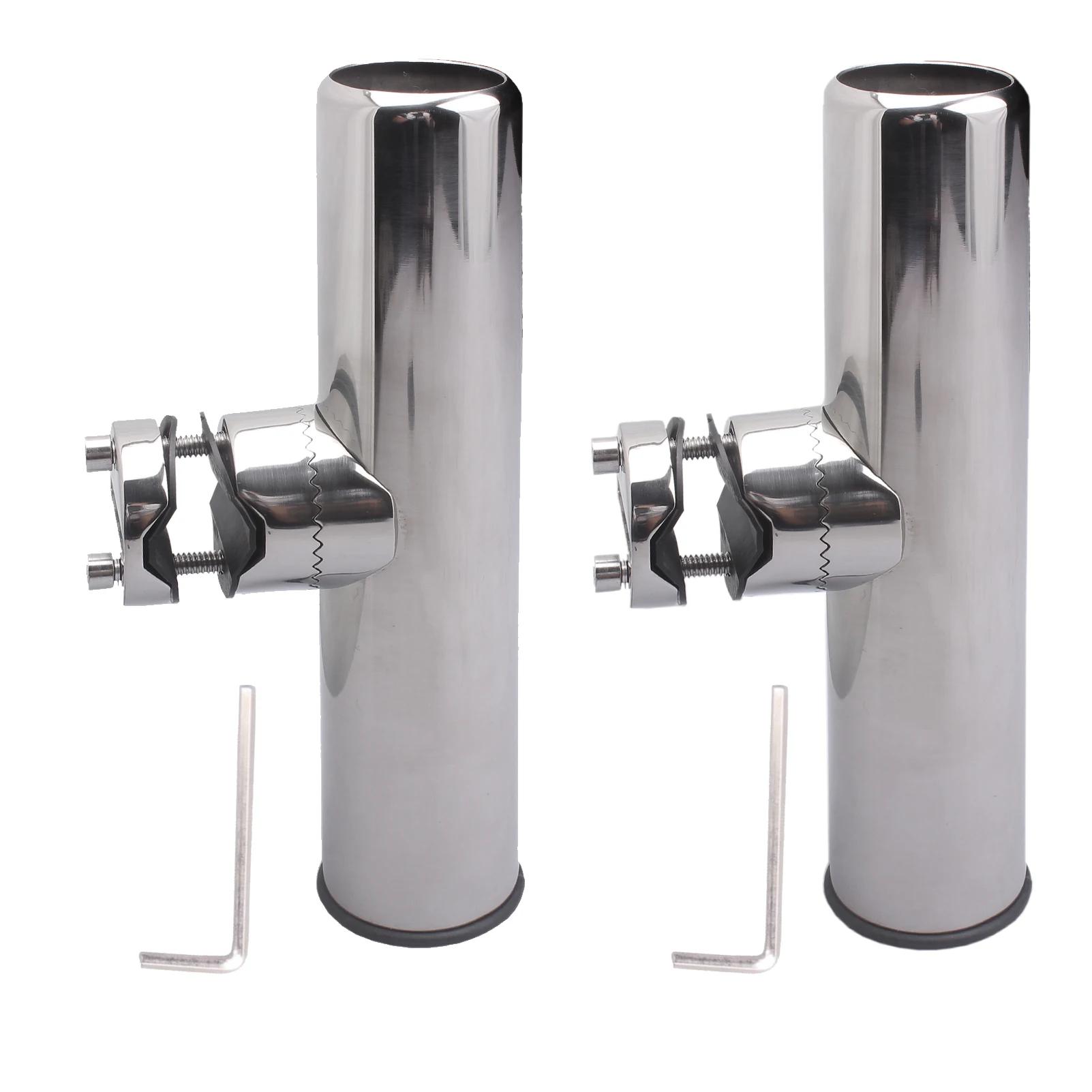 

2PCS High Quality Marine Accessories Boat Stainless Steel Clamp On Fishing Rod Holder Rails for 7/8 to 1 Tubes