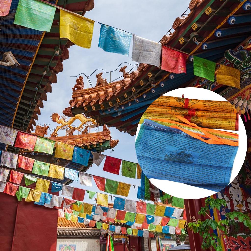 Tibetan Prayer Flags 20 Pieces Buddhist Banner 10x6 Inches Sacred Art Tibetan Prayer Flags for Peace Meditation Indoors Decor