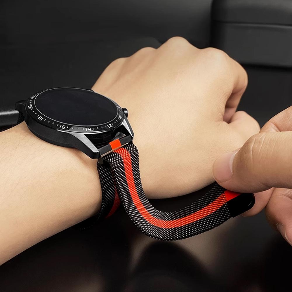 20mm 22mm Magnetic Milanese Strap for Amazfit Active 2/GTS 4 3 mini/GTR 47mm Metal Wristband for Amazfit Balance 2 1/Bip 6 Belt