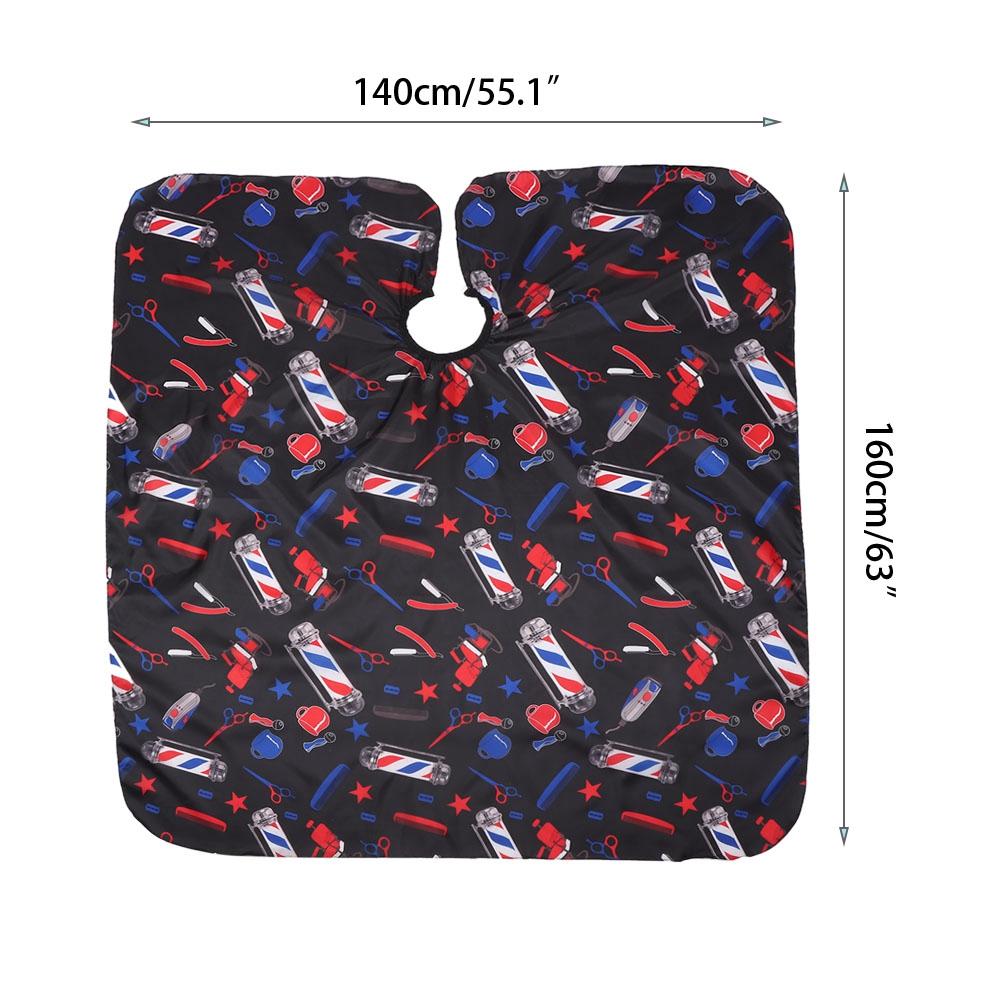 Fashionable Barber Shop Hairdressing Cape Hair Cutting Apron Hair Beauty Tool 160x140cm (Black)