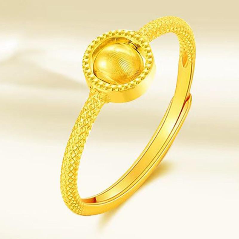 Beautifully Crafted Brass Gold Plated Cat Eye Bead Ring Perfect Gift For Her