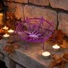 Spider Web Party Decoration Halloween Basket, Plastic Cobweb Design Fruit Serving Bowl, Treat for or Trick Candy Holder Dinner Table, Supplies Festive