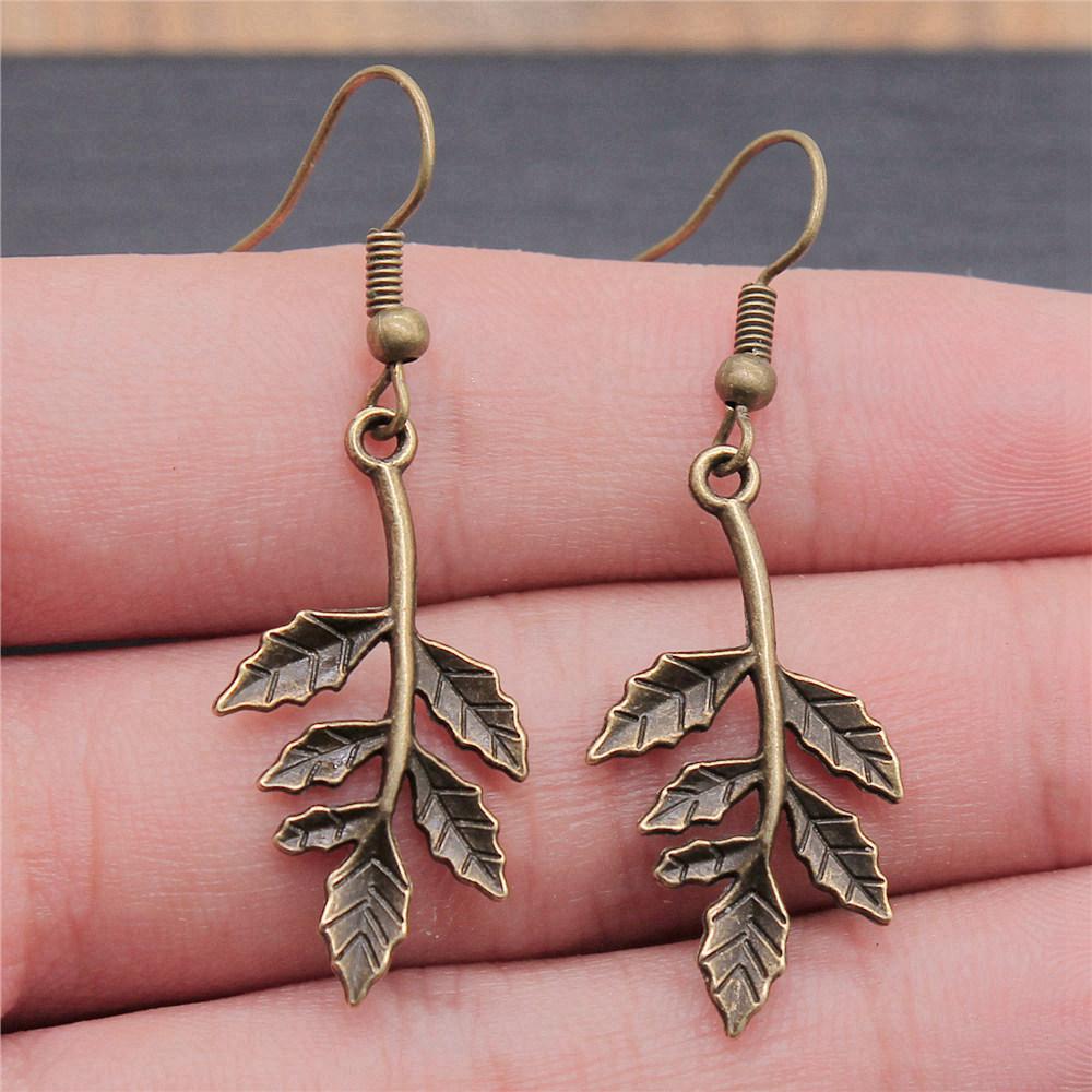 Drop & Dangle Earring Plant Four-Leaf Clover Cactus Vintage Jewelry SuppliesEarring Size 18x19mm QE021
