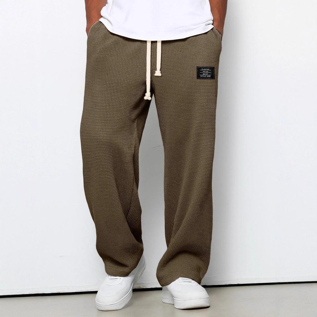 Herren Trendy Locker Geschnittene Gerade Hosen - Weite Beine Lässige Sportbekleidung für Frühling und Herbst