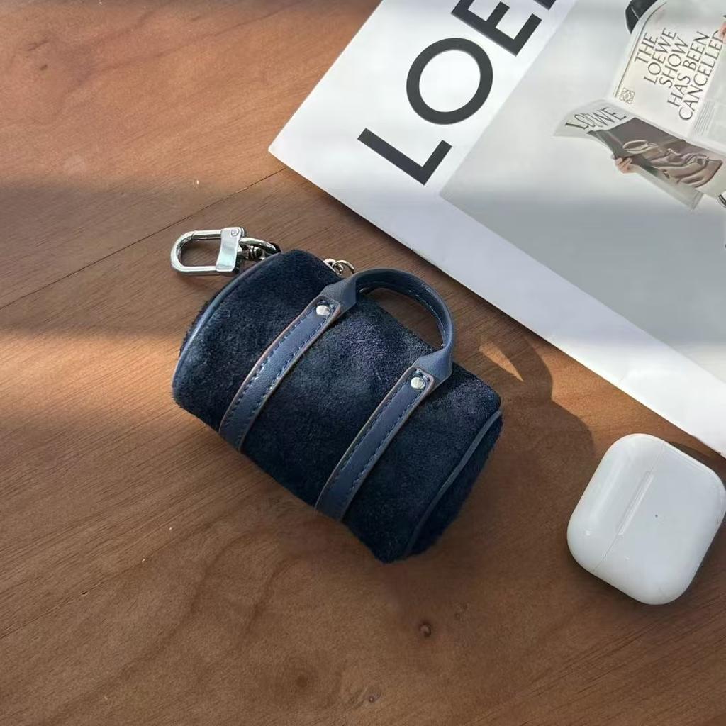 Mini Bucket Bag Coin Purse Genuine Leather Storage Pouch for Earphones Lipstick - Hanging Clip Included Compact Organizer Bag