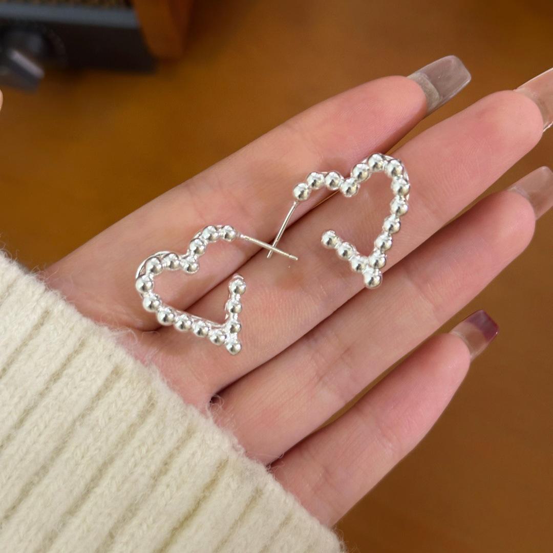 

Двойное сердце ~ Элегантные двухслойные серьги Love для женщин: Уникальный, высококлассный, шикарный дизайн Double heart