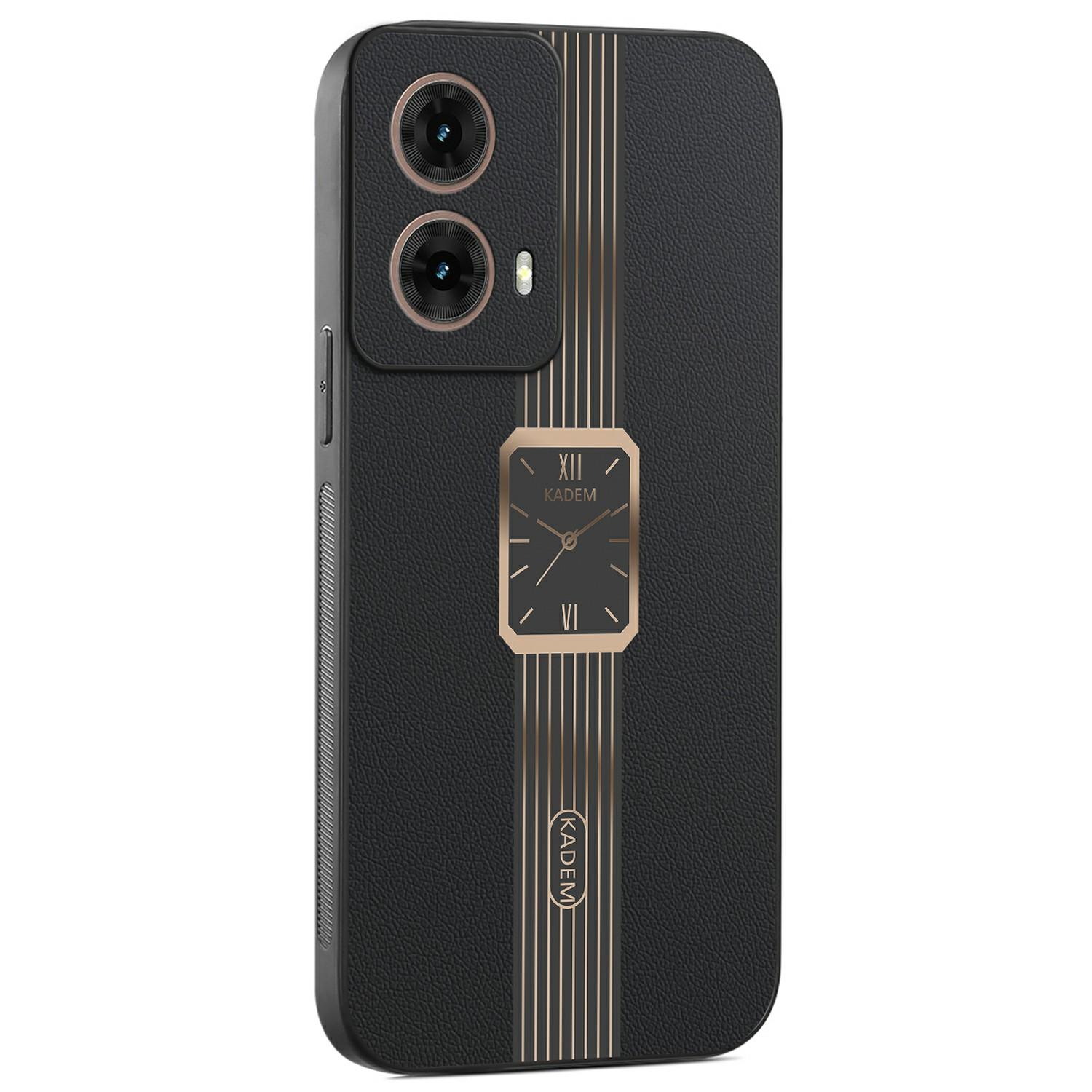 

For Motorola Moto G85 5G/S50 Neo 5G Case Leather+TPU+Acrylic Anti-Scratch Phone Cover Black