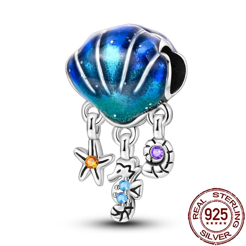 Uroki Oceanu Miedziana Rozgwiazda Muszla Ślimaka Ośmiornica Żółw Morski Ryba Koraliki Pasują do Bransoletki Naszyjnika Kobiety DIY Biżuteria