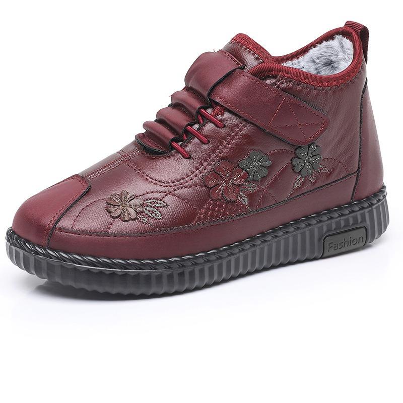 New Cotton Shoes Women's Winter Warm and Velvet Middle-aged and Elderly Mother Shoes Thickened Waterproof and Warm Grandma Cotton Shoes