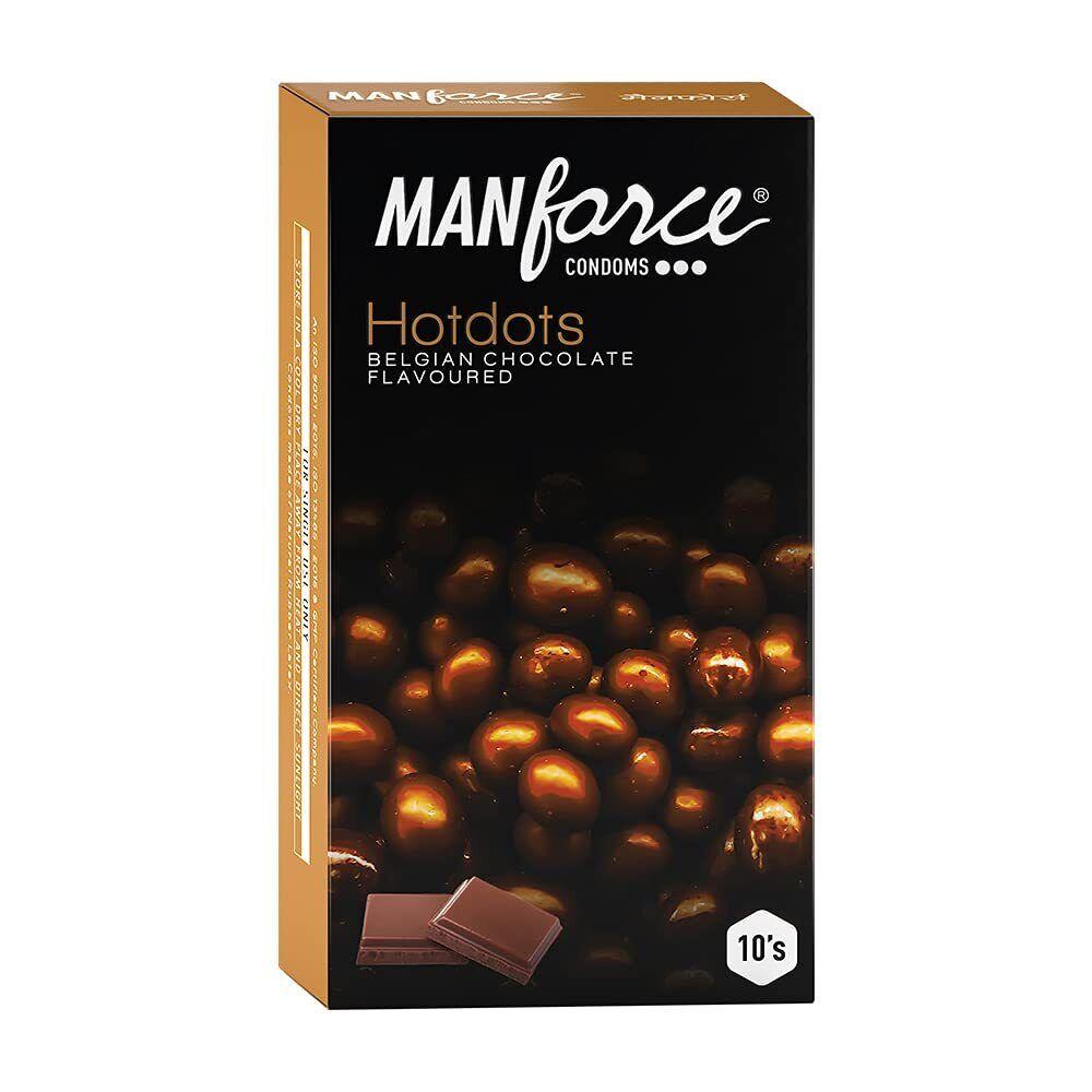 РџСЂРµР·РµСЂРІР°С‚РёРІС‹ Manforce Premium Hotdots РёР· Р±РµР»СЊРіРёР№СЃРєРѕРіРѕ С€РѕРєРѕР»Р°РґР° СЃ Р±РѕР»СЊС€РёРјРё С‚РѕС‡РєР°РјРё вЂ” 10 С€С‚СѓРє