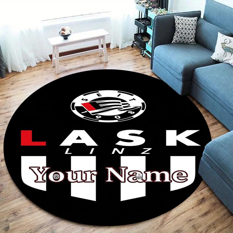 Ask Name Badge Custom Name Round Area Rug Carpet Rug For Living Room Bedroom Sofa Playroom Decor Nonslip Floor Mat