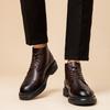 Mode Brogue Echtes Leder Herrenstiefel Modischer Gentleman-Stil Business Büro Outdoor formelle Party Qualität Erwachsenenschuhe Schwarz