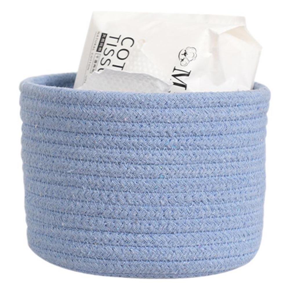 Small Cotton Rope Under Bed Storage Basket - Handwoven Home Organizer Bin for Snacks & Sundries