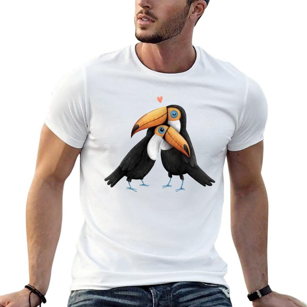 Toucan Love TShirt Casual Simple Design Short Sleeve Shirt