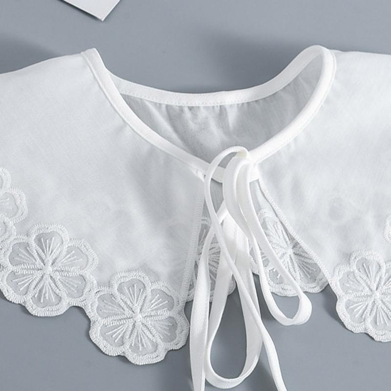 Lolita for Doll False Collar Shawl Scarf Embroidery Flower Shoulder Wrap Half Shirt Decorative Poncho Cape for Women Gir