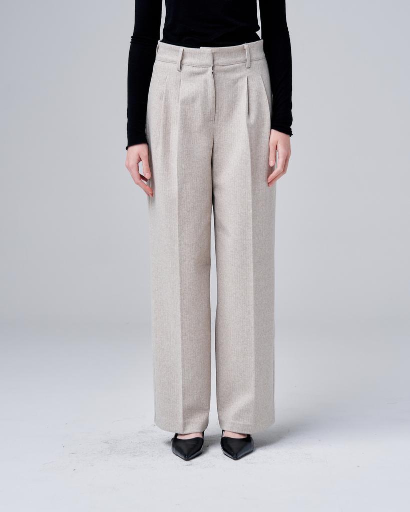 Odeupeulejenteu Lumina Pleated Herringbone Pants