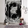Witchcraft Tarot Tapestry Wall Hanging Black Khaki Sun Moon Starry Universe Geometric Pattern Dormitory Home Decoration Curtains