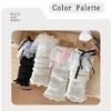 Women Aesthetic Ribbed Knit Stretch Leg Warmer Japanese Boot Cover Sweet Ruffled Lace Trim Bows Leg Sleeve Long Socks