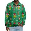Men's Casual Christmas Print Button Long Sleeve Shirt
