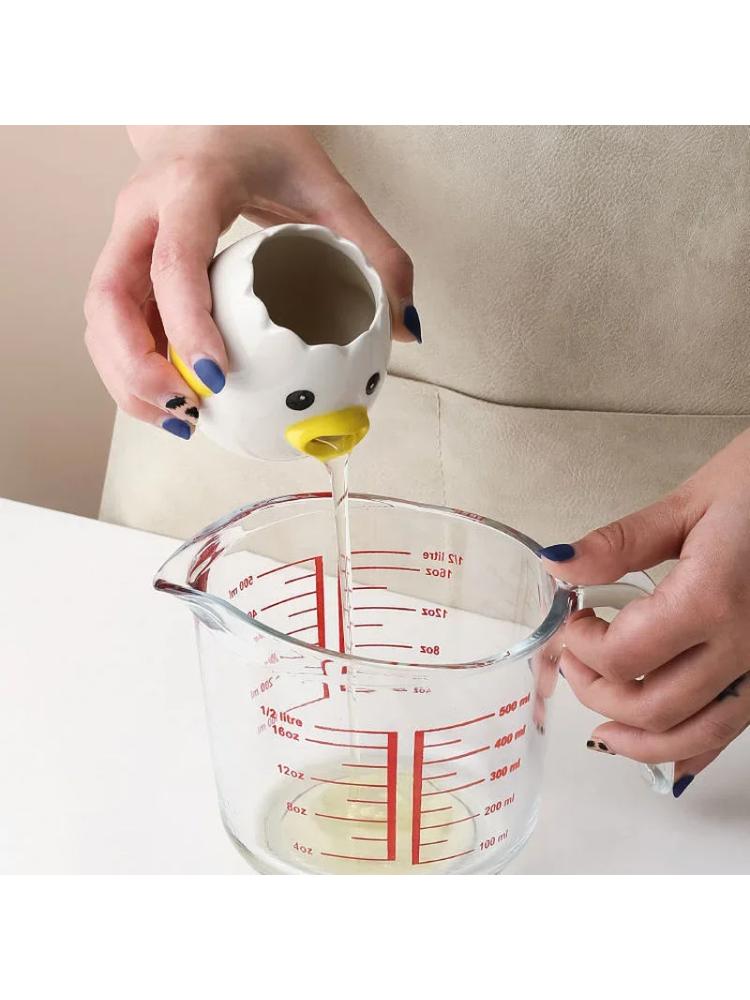 Separatore di Albumi di Uovo Pollo Carino Separatore di Tuorli e Proteine in Ceramica Filtro per Uova Strumenti da Cucina Accessori per la Cottura Portauova