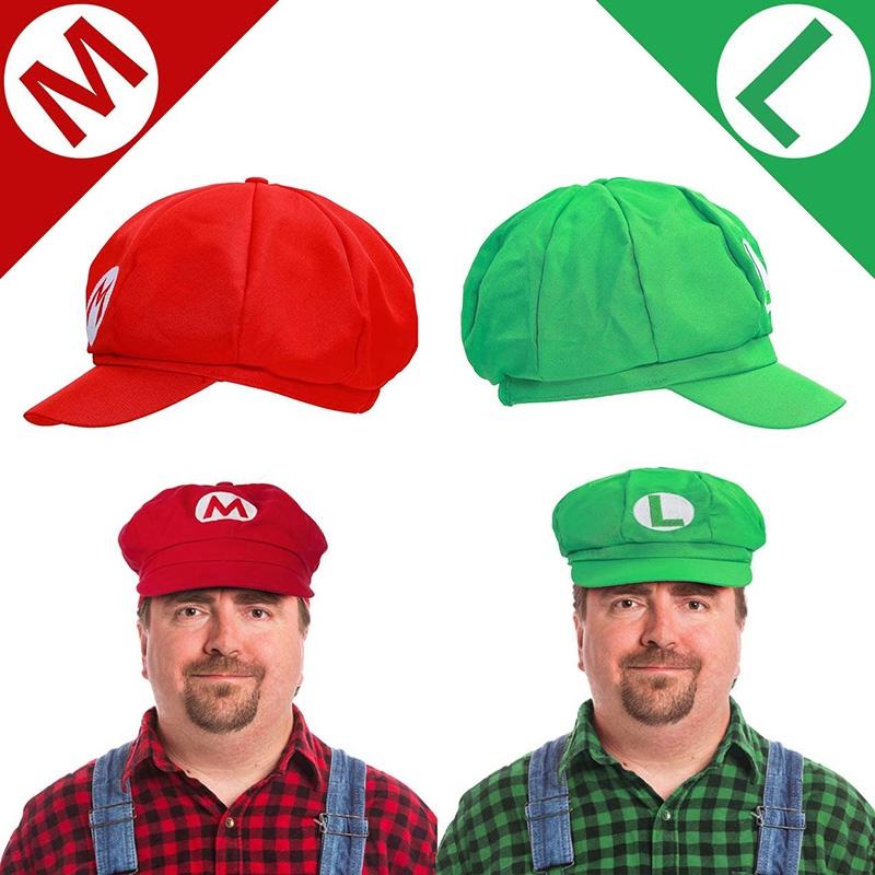Sombrero de Sol Octogonal Oficial de Personaje Mario para Adulto, Gorra de Béisbol y Set de Accesorios