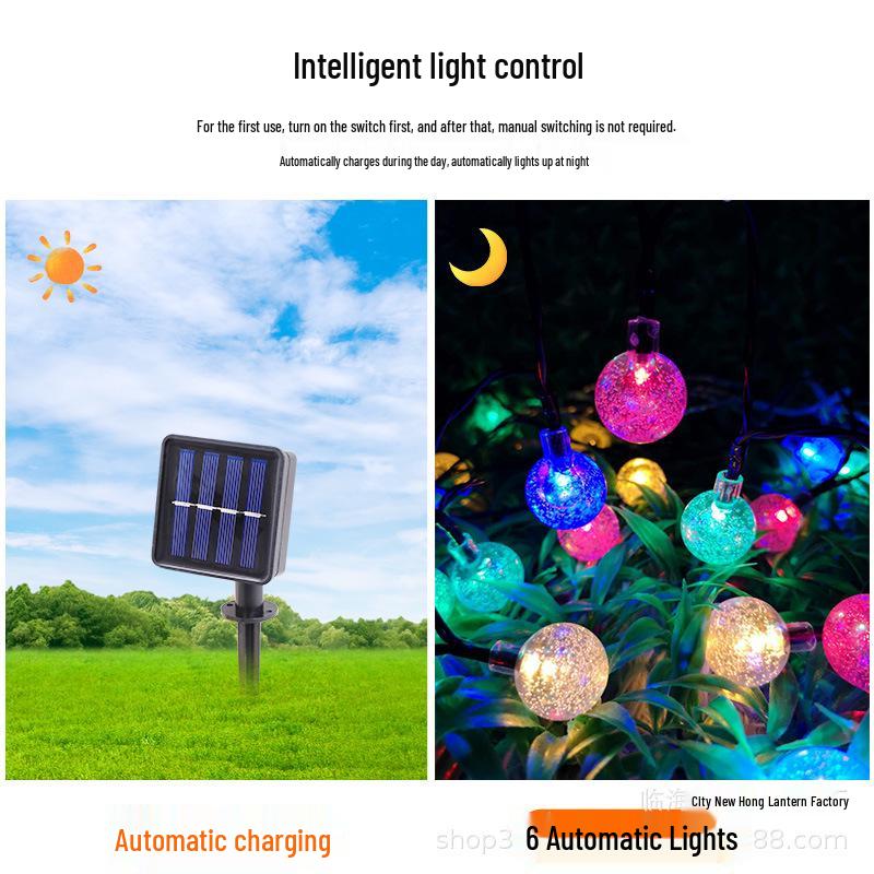 Solar-Powered Outdoor Crystal Ball Fairy Lights for Garden & Patio