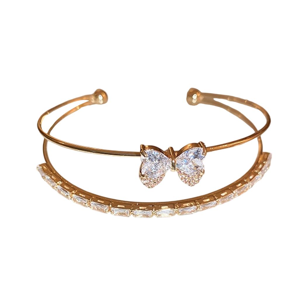 Adjustable Zircon Leaf Bracelet With Sparkling Zircon Stones Handmade Wristband Elegant Jewelry For Women Daily Wear