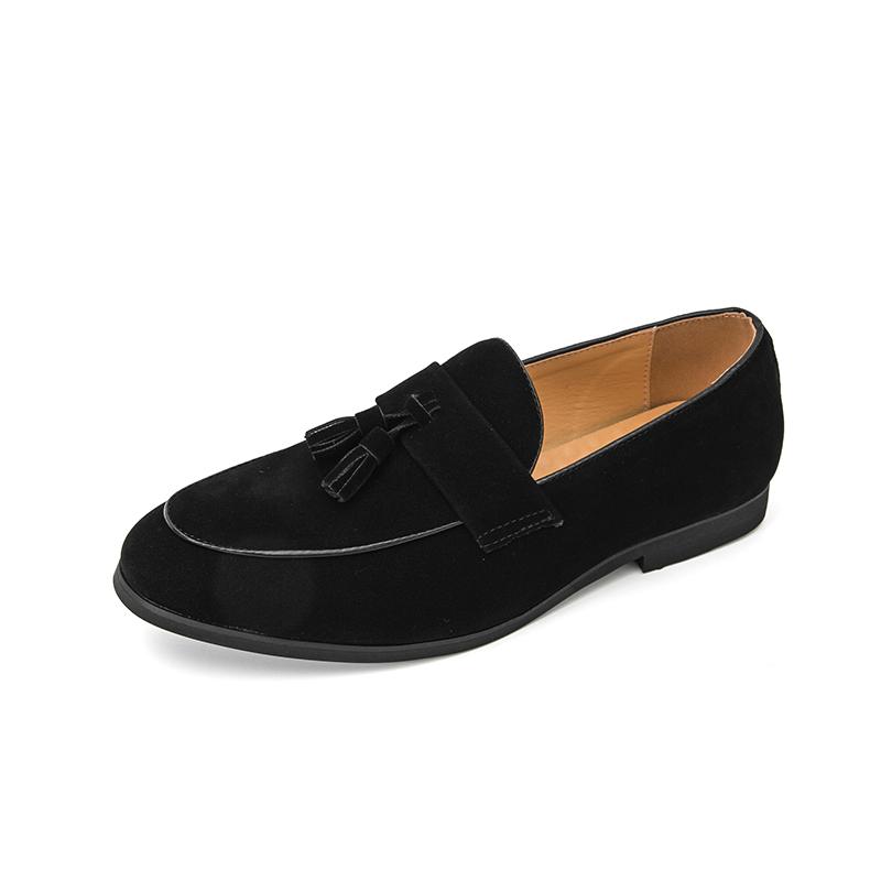 Fashion Men Elegantes Real Leather Shoes Fashion Mens Loafers All-match Suede Leather Breathable Slip on Flats Driving Shoes with Tassel