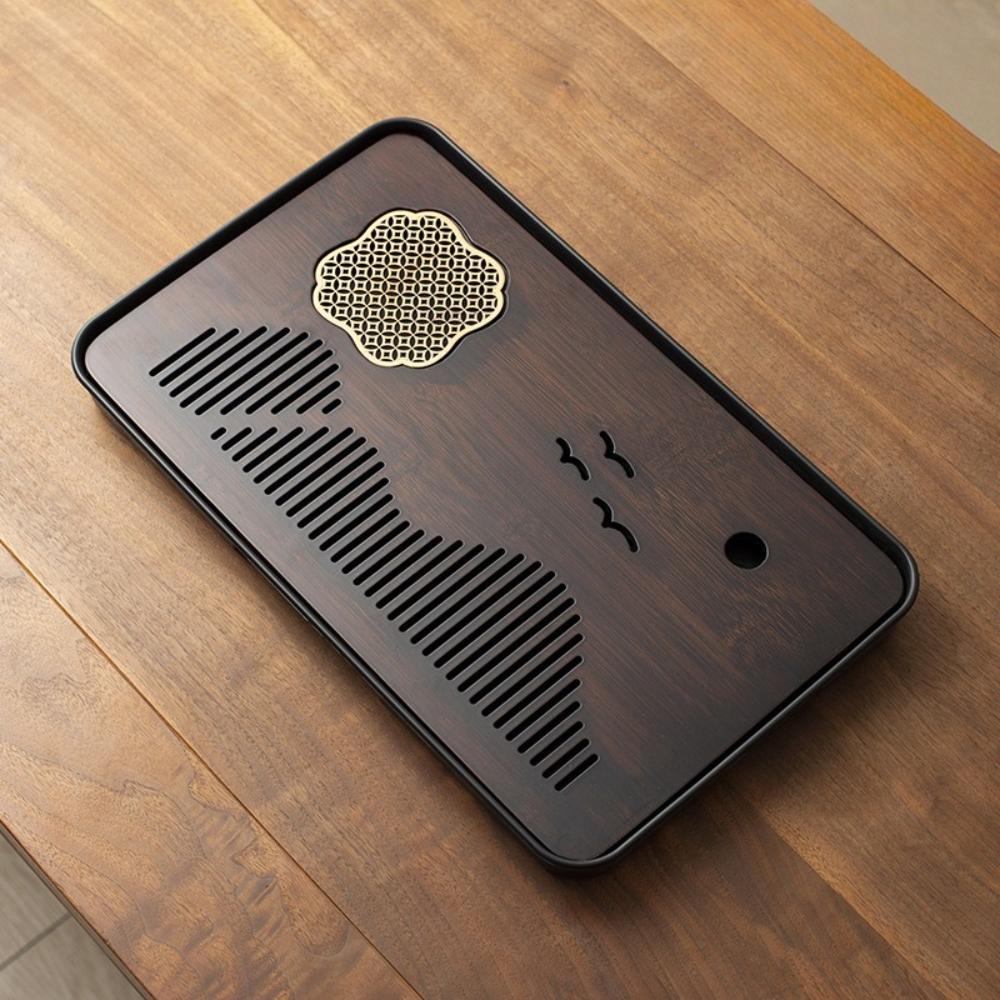 Bamboo Chinese Gongfu Tea Tray Drain Tea Tray Household Small Tea Table with Drainage Water Storage Dry Brewing Platform Tray
