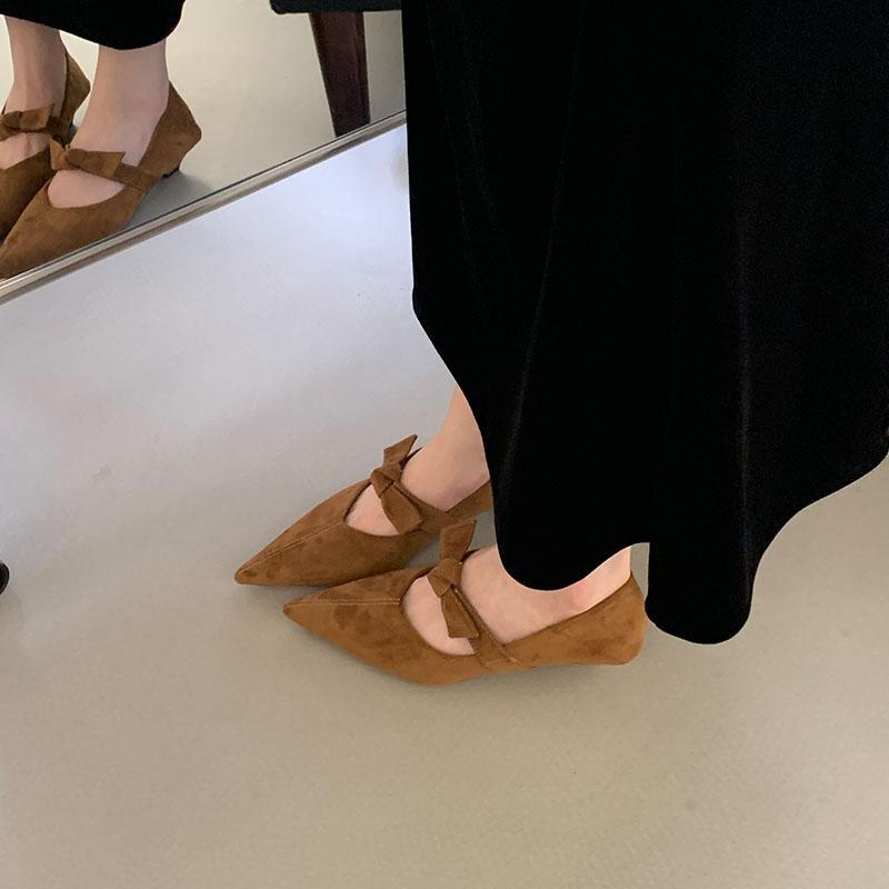 Fashion Fashion Low Heel Footwear Pointed Toe Ladies Pumps Shoes Female Slides Shallow Elegant Women Heeled Slip On Shoes