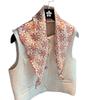 Korean version of flower embroidered triangle scarf women's summer plant flower print versatile decorative scarf silk scarf tied bag headband