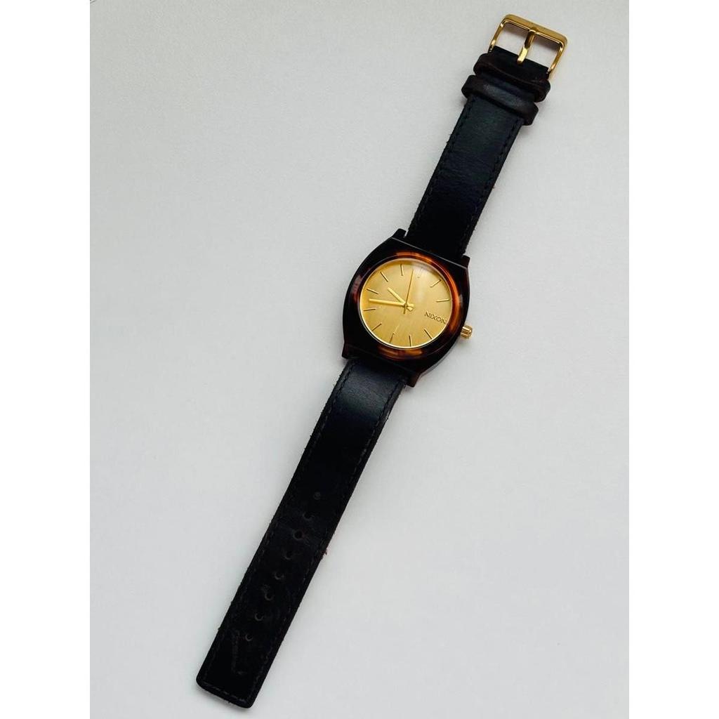 Used NIXON TIME TELLER in Tortoiseshell x Gold Color! [New Battery]