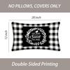 Plaid 12X20 Throw Pillow Covers Black and White Soft Throw Pillows for Couch, Sweet Home Decorative Couch Pillow Covers for Bedroom Living Room,