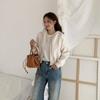 New Arrivals Open Run Women Soft Cashmere Rib Knit Hoodie Zip Up