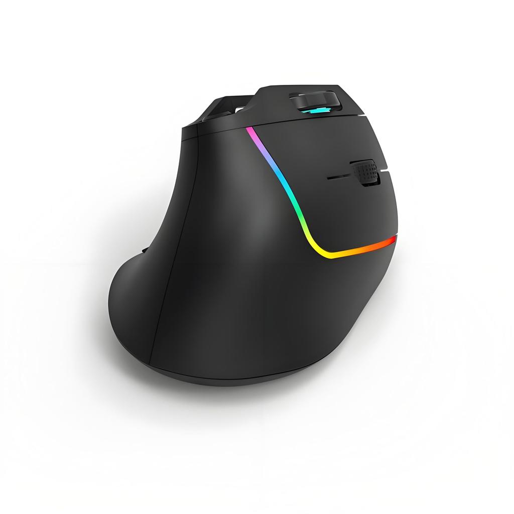 Ergonomic Wireless Rechargeable Vertical Large 11 RGB Lighting Multifunctional DPI Volume Carpal Tissue Compatible with Mouse, Design, Size, Modes,