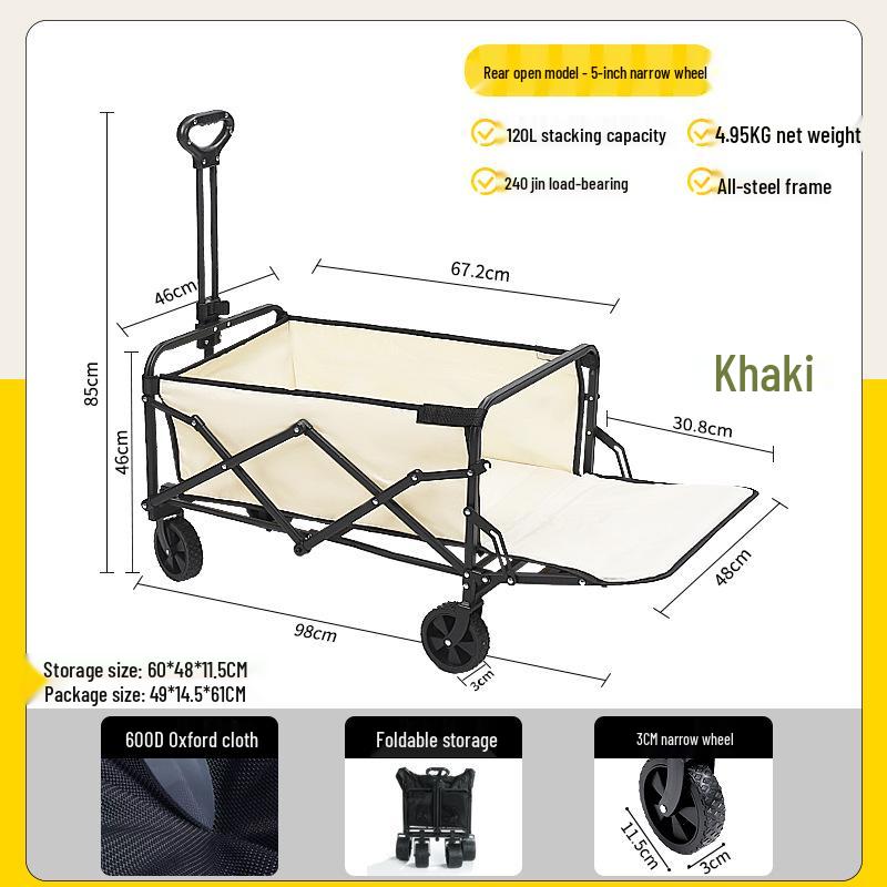 Tragbarer Outdoor Faltbarer Campingwagen für Auto, Picknick und Express-Nutzung