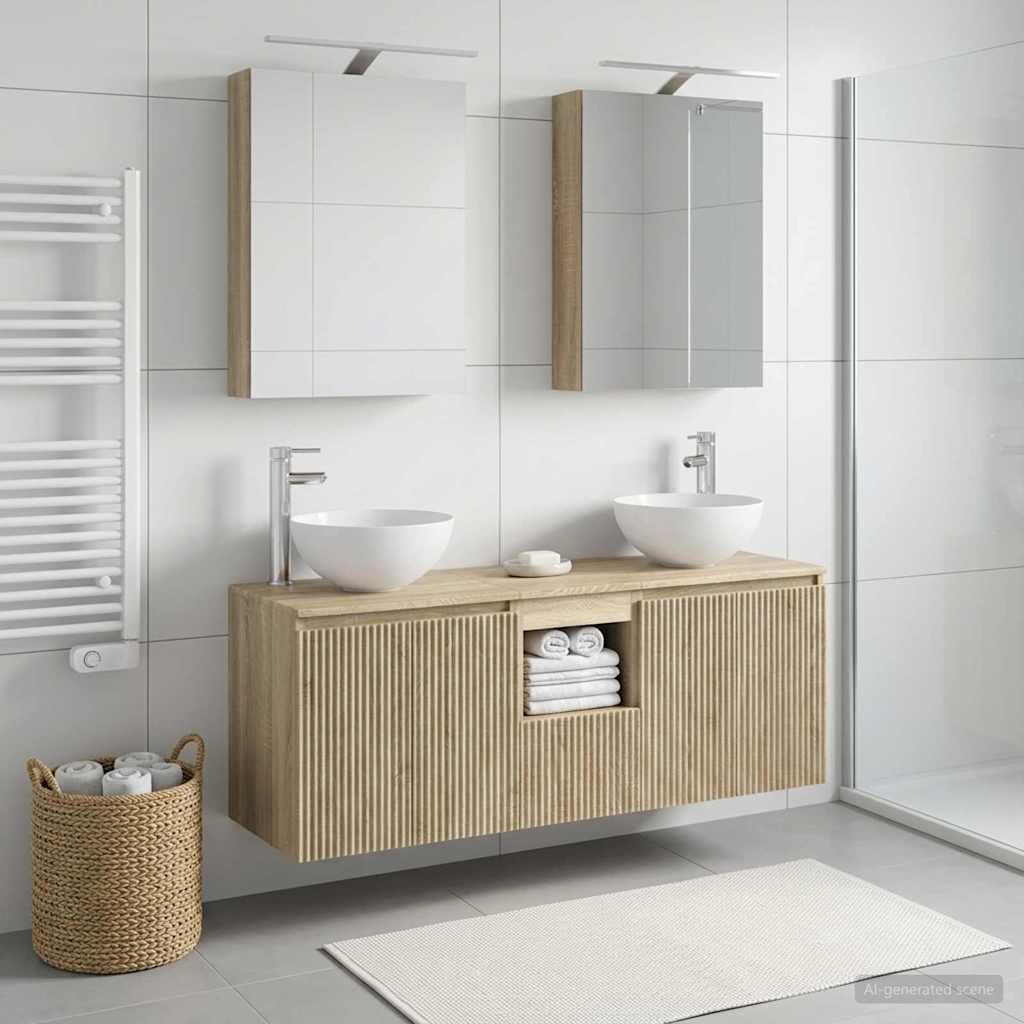 Bathroom Cabinet Set 5 pcs Sonoma Oak 50 x 14.5 x 70 cm