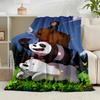 1PC Nightly Friends Bears Adventure Flannel Blanket Gift, Suitable for Both Men And Women, Soft Ideal for Beds And Sofa, Birthday Or Christmas Gift
