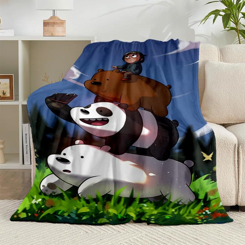 1PC Nightly Friends Bears Adventure Flannel Blanket Gift, Suitable for Both Men And Women, Soft Ideal for Beds And Sofa, Birthday Or Christmas Gift