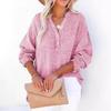 Fashionable Spring Autumn Pleated Button Long Sleeved Solid Color Top Women's Shirt Loose Pure Cotton Pullover Shirt