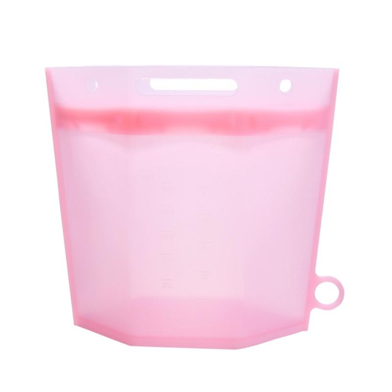 

Силиконовые пакеты для хранения с застежкой-молнией, пищевой силикон, многоразовый пакет, герметичные многоразовые пакеты для хранения продуктов, упаковка, герметичные для кухни розовый
