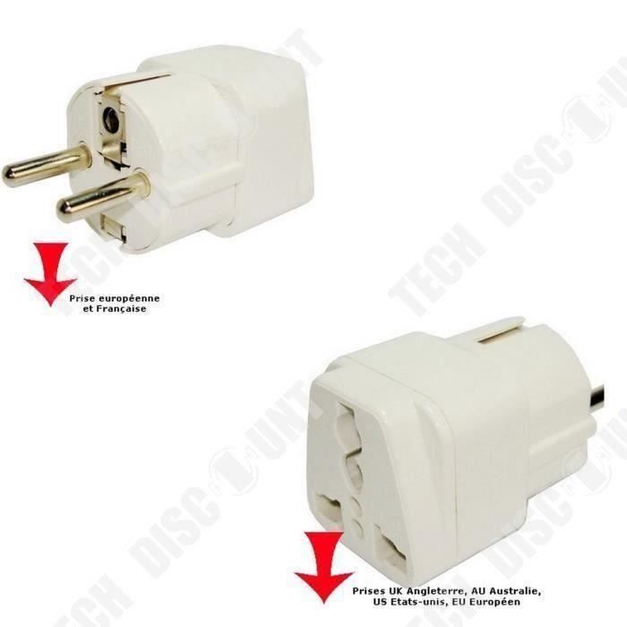 Adaptateur de voyage universel vers prise secteur électrique FR Branchement prise US Vers autre prise Convertisseur adaptateur