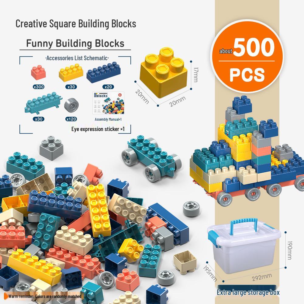 New Dual-Color Children's Building Blocks: Assembled Puzzle & Educational DIY Toys for Early Learning