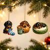 Holiday Dog Advent Calendar 2026 Dachshund Calendar, 24 Days Collectible Surprises with 2D Christmas Ornaments Festive Puppy Figures for Lovers Family