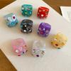 New Trendy Colorful Rhinestone Resin Finger Rings for Women Girls Sweet Chunky Irregular Geometric Rings Aesthetic Jewelry Gift