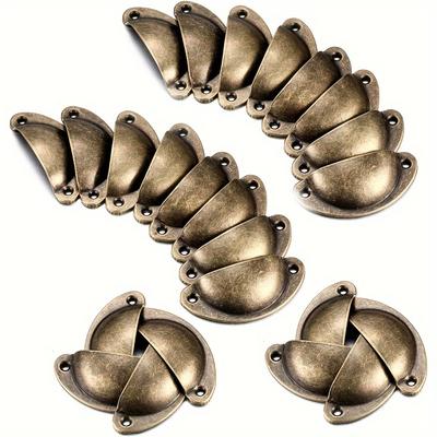 24 Pieces of Antique Brass Drawer Pull Knobs and Cabinet Pulls. These Vintage Cup Pull Knobs Are Suitable for Kitchen Cabinets and Wardrobes