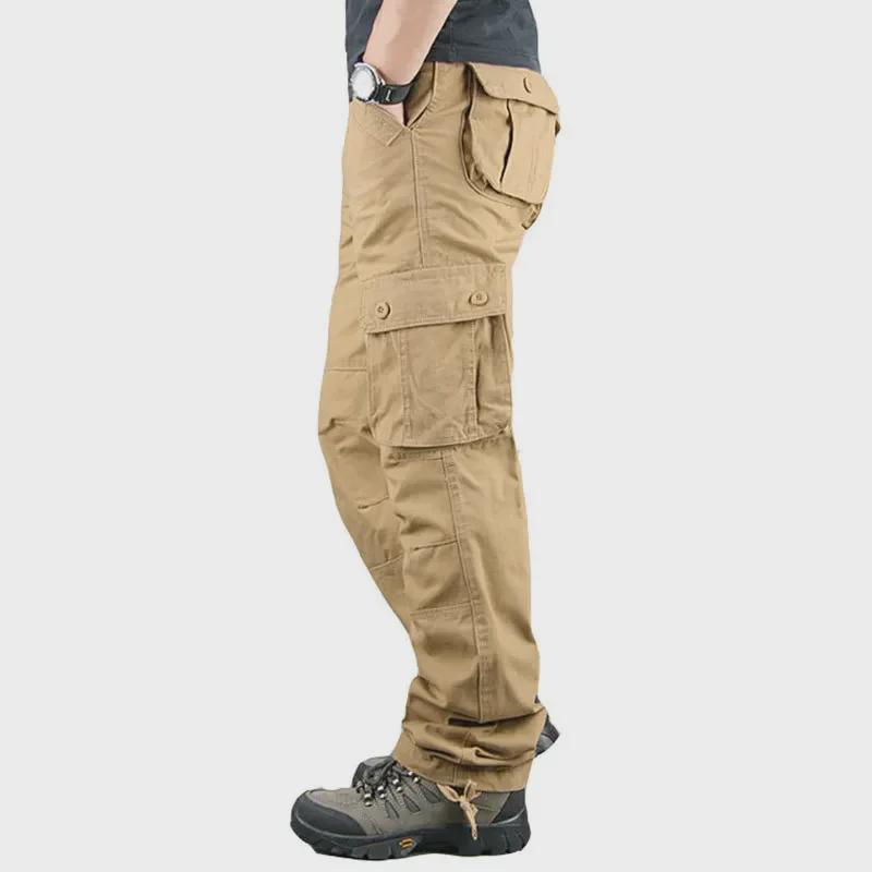 Men's Multi-Pocket Outdoor Overalls: Loose-Fit, Large Size, Straight Trousers for Spring & Autumn