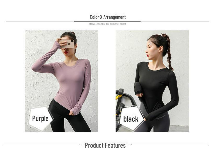 Women's Sexy Long Sleeve Yoga and Fitness Top, Quick-Drying, Slim Fit for Autumn and Winter